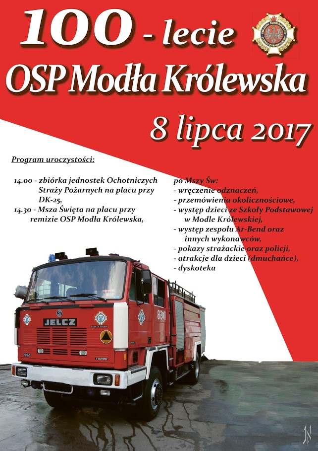 OSP Modła Królewska świętuje 100-lecie 