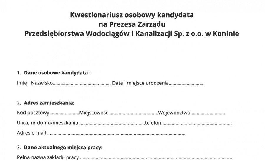Prezesa PWiK-u wybiorą w konkursie. Jakie warunki musi spełniać? 