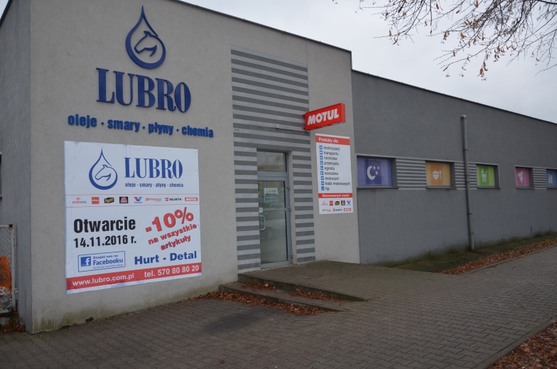 Sklep - Hurtownia LUBRO już otwarty. Z tej okazji 10% rabatu dla wszystkich
