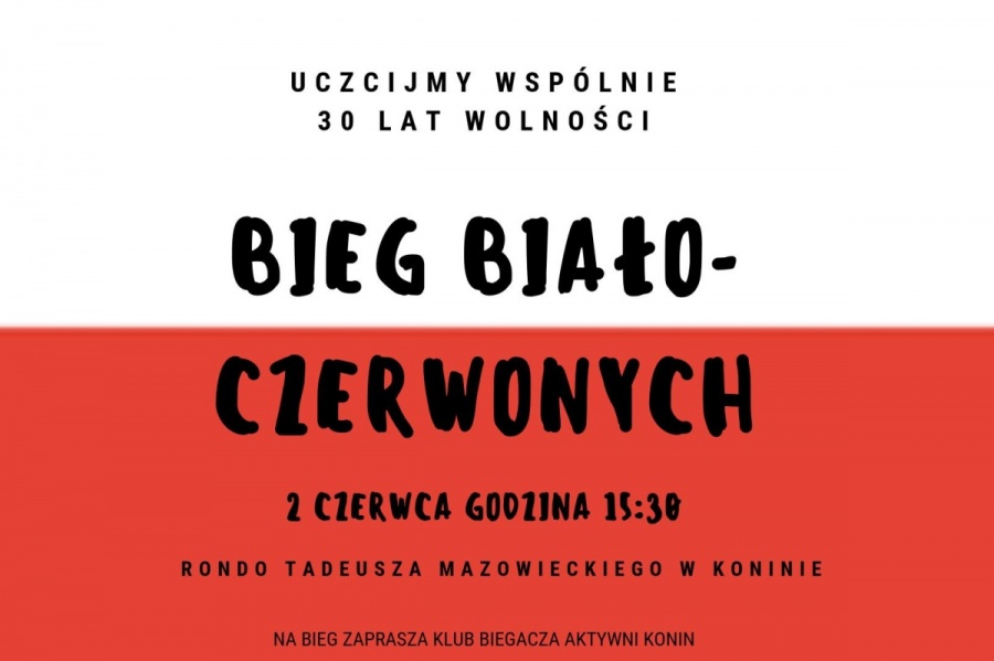 Bieg Biało-Czerwonych z trzydziestometrową flagą. Z Zatorza do parku Chopina na Starówce