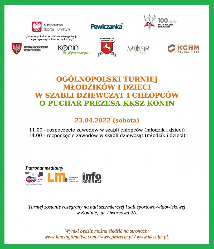 Kolejny turniej dla szablistów w Koninie
