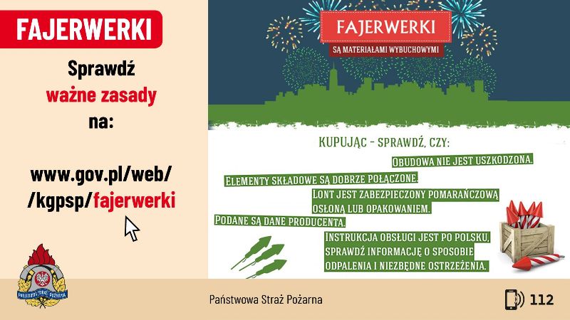 Fajerwerki to nie zabawka, to materiał o dużym polu rażenia! Strażacy ostrzegają