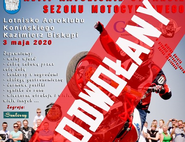 Nie będzie otwarcia sezonu motocyklowego. Wójt odwołuje wszystkie imprezy 