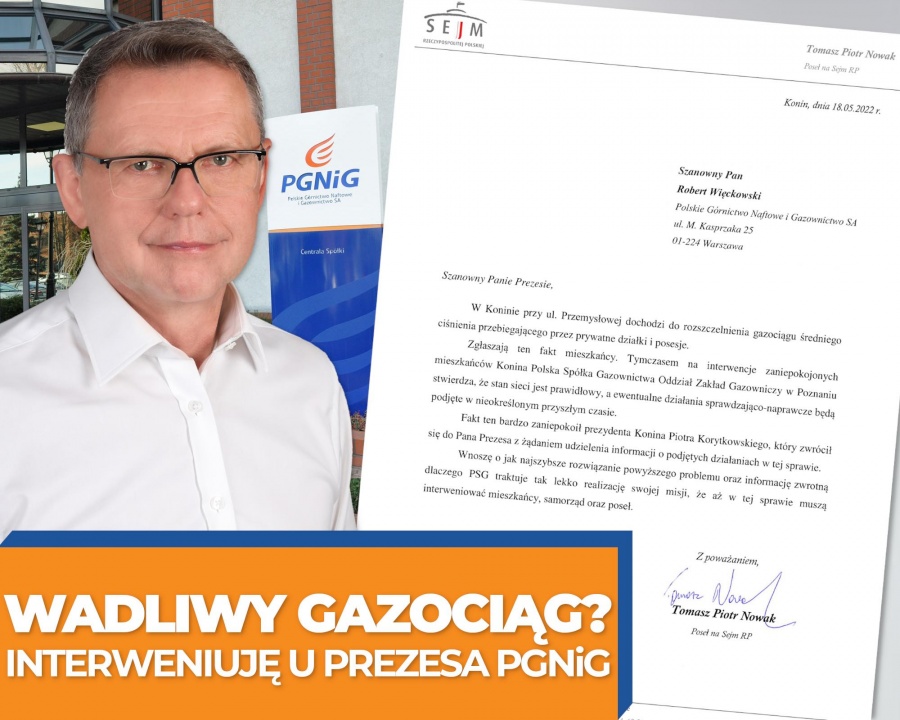 Poseł interweniuje w sprawie gazociągu. „Wnoszę o jak najszybsze rozwiązanie problemu”