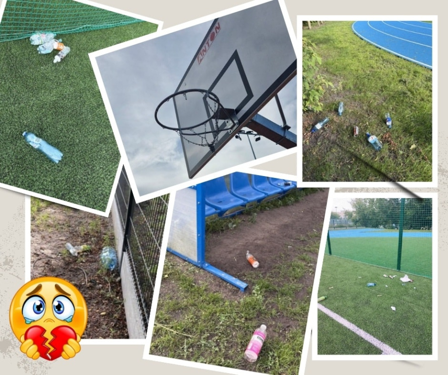 Nowy kompleks sportowy przy III LO zdewastowany. Śmieci i zepsuty sprzęt na boiskach
