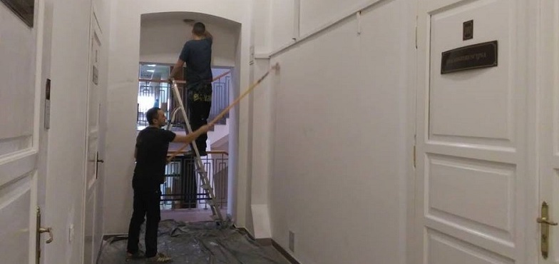 Zmiany w korytarzu prowadzącym do gabinetu prezydenta