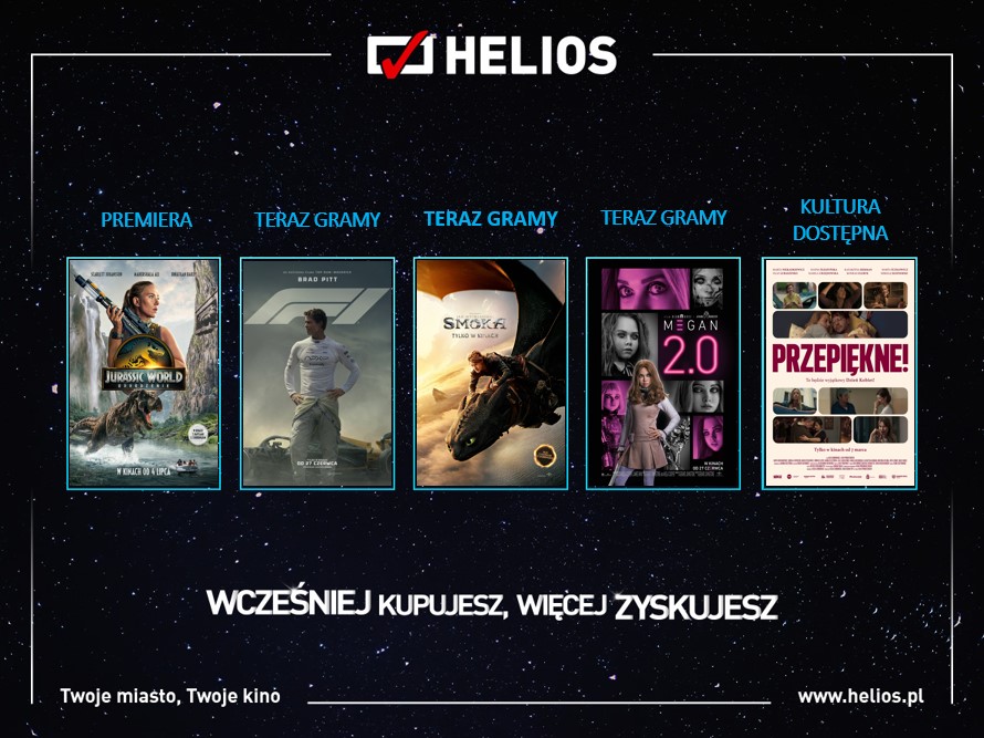 Filmowy początek wakacji w kinie Helios