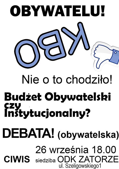 Budżet obywatelski czy instytucjonalny? Dziś debata