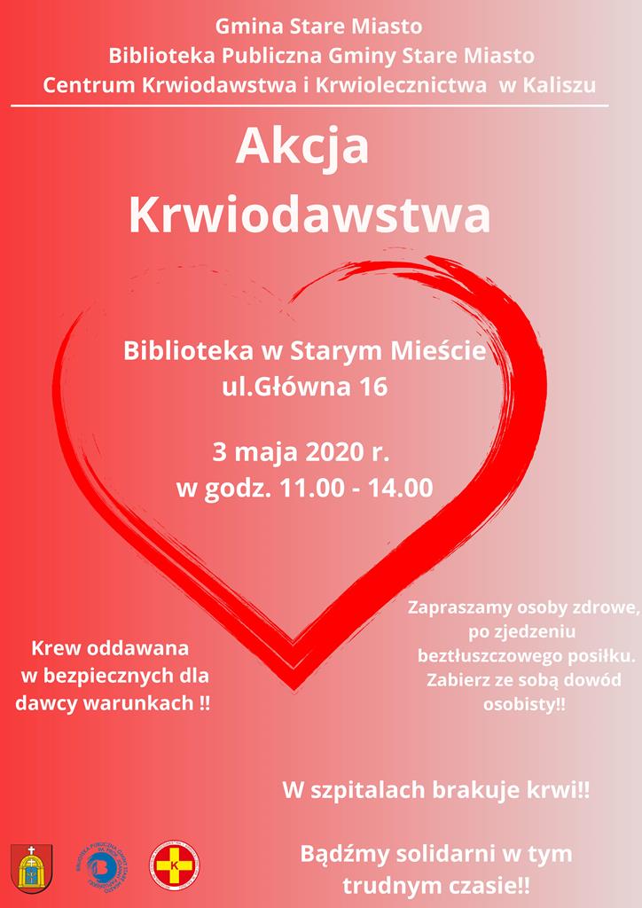 Zamiast podczas majówki, krew można oddać w bibliotece