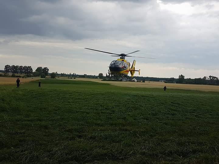 Reanimacja się powiodła. 65-letni mężczyzna transportowany śmigłowcem do szpitala 