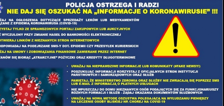 Koronawirus - uwaga na oszustów. Policja ostrzega i radzi 