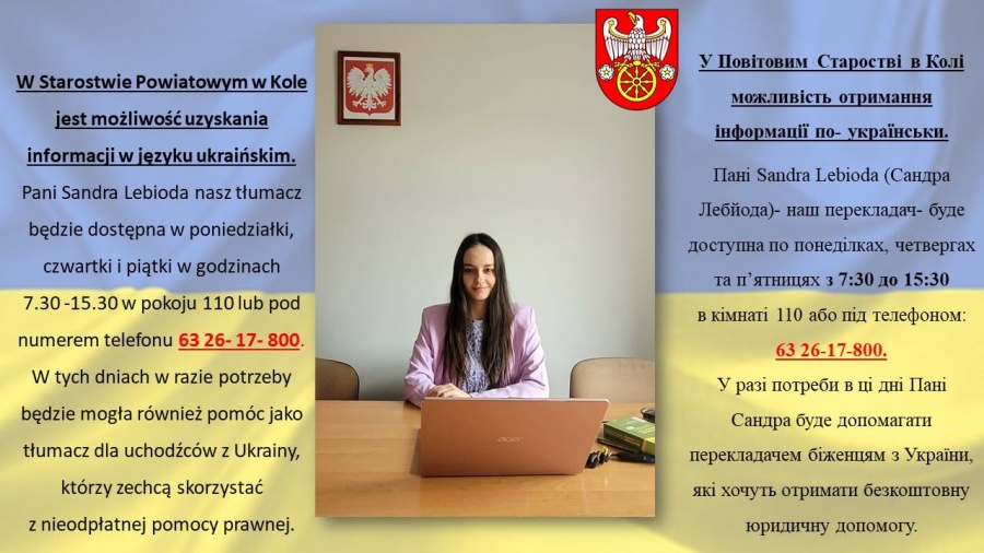  W Starostwie Powiatowym w Kole informacje także w języku ukraińskim