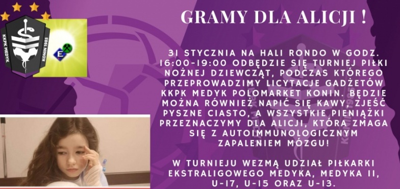 Zapraszają na charytatywny turniej dla Alicji