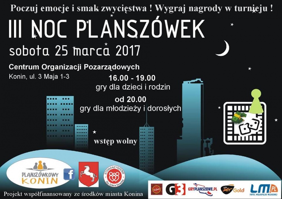 III Noc Planszówek. Zapraszamy fanów gier