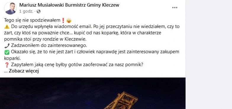 Z Kleczewa mogłaby wyjechać do Kolumbii. Jest chętny, żeby kupić koparkę 