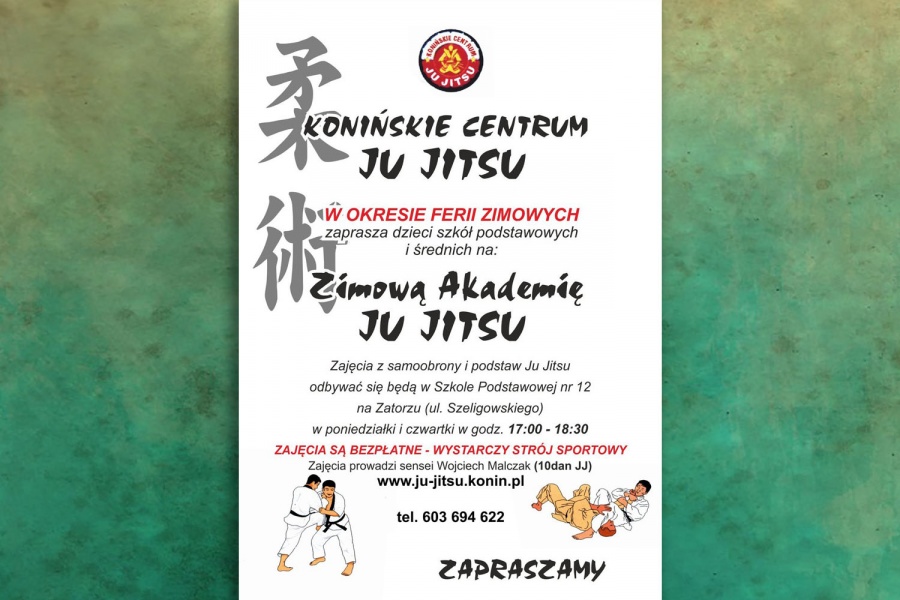 Darmowe zajęcia na matach podczas ferii. Zaprasza Konińskie Centrum Ju Jitsu 