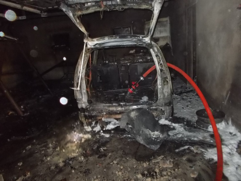 Węglew. W pożarze garażu spłonął samochód osobowy