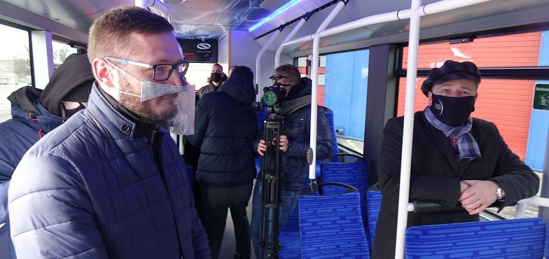 Autobus wodorowy pojawił się na ulicach Konina. Na razie to była prezentacja producenta 