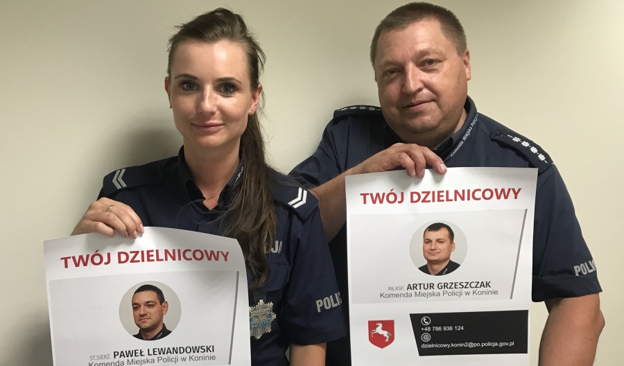 Plakaty ze zdjęciami dzielnicowych. Na ulicach, przystankach, w sklepach  