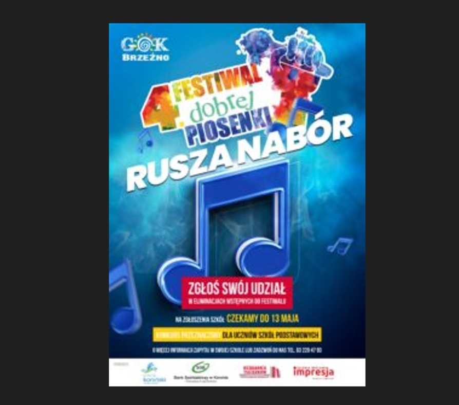 Koncert finałowy w czerwcu. Odbędą się warsztaty wokalne