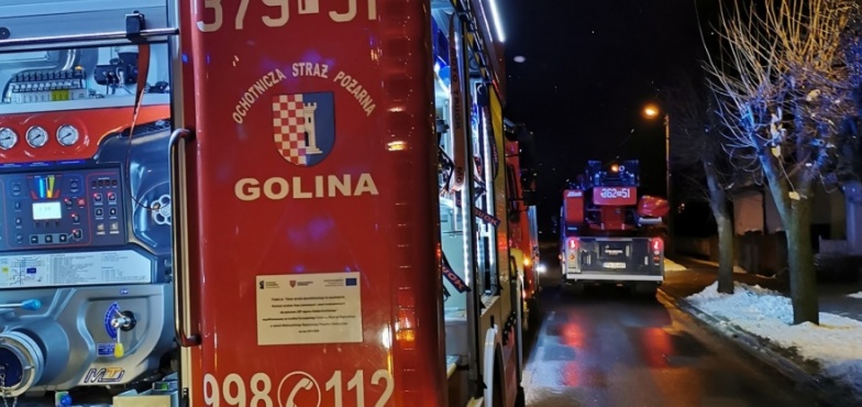 Pożar w budynku jednorodzinnym. Podejrzenie podtrucia lokatora dymem 