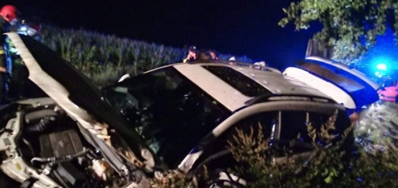 Wypadł z drogi i uderzył w drzewo. Jedna osoba trafiła do szpitala 