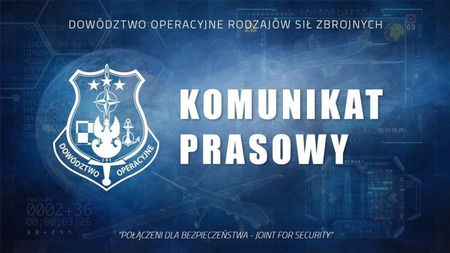 Komunikat Dowództwa Operacyjnego Rodzajów Sił Zbrojnych w sprawie głośnych huków