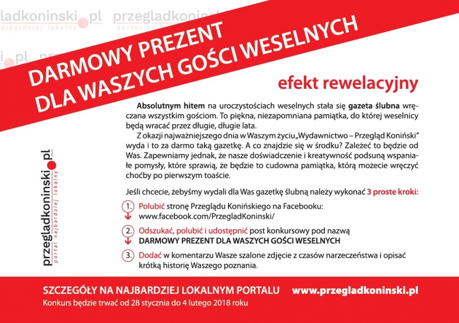 Darmowy prezent dla Waszych gości weselnych. Konkurs dla narzeczonych