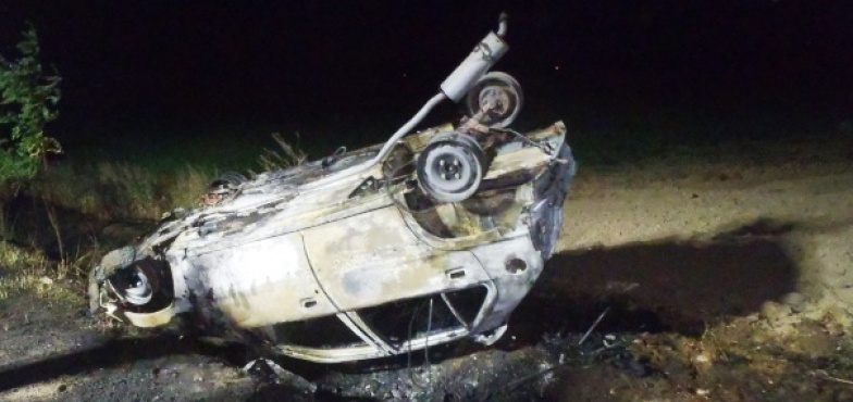 Spaliło się auto. Kierowcy na szczęście nie było w środku 