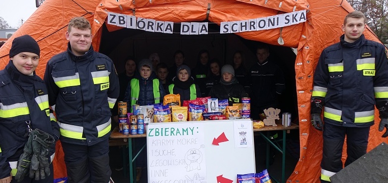 Młodzieżowa Drużyna Pożarnicza z Lichenia Starego wspiera schronisko. Zorganizowała zbiórkę 