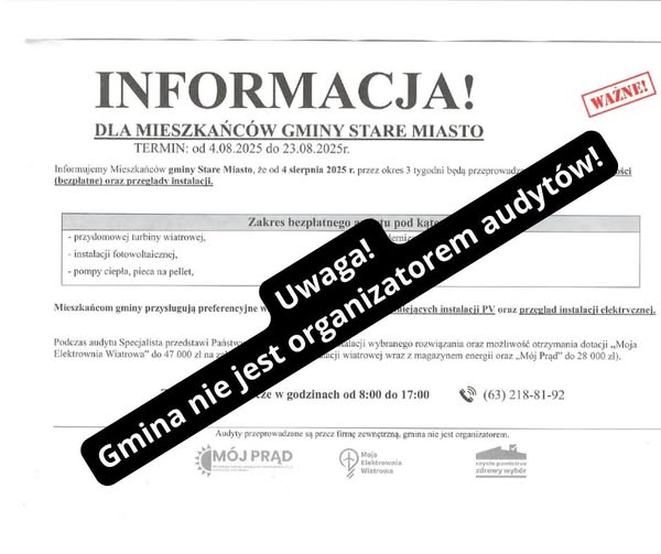 Uwaga, mieszkańcy! Gmina apeluje o ostrożność