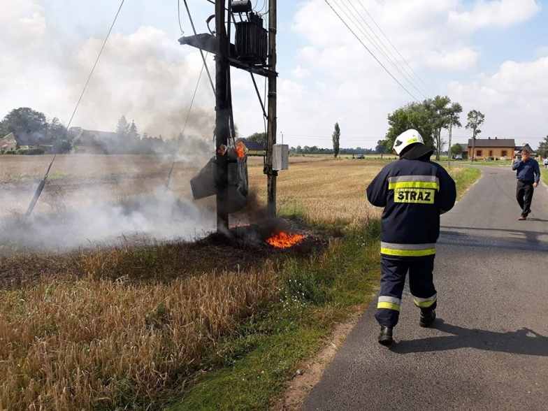 Pożar transformatora. Strażacy szybko opanowali ogień 