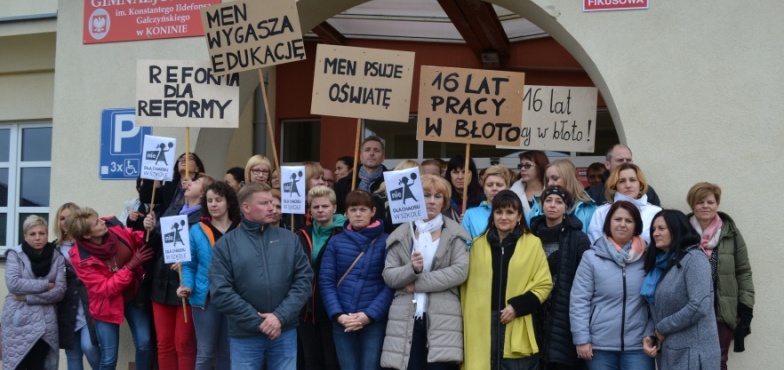 Nauczyciele gimnazjów protestują. Konin reprezentuje około 200 osób