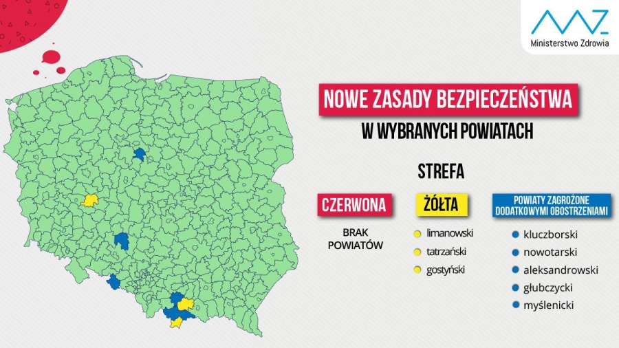 Powiat kolski nie jest już strefą żółtą. Spadł z listy objętych dodatkowymi obostrzeniami  