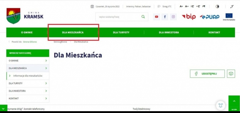 Informacje dla mieszkańców. Urząd Gminy w Kramsku zaprasza na swoją stronę internetową