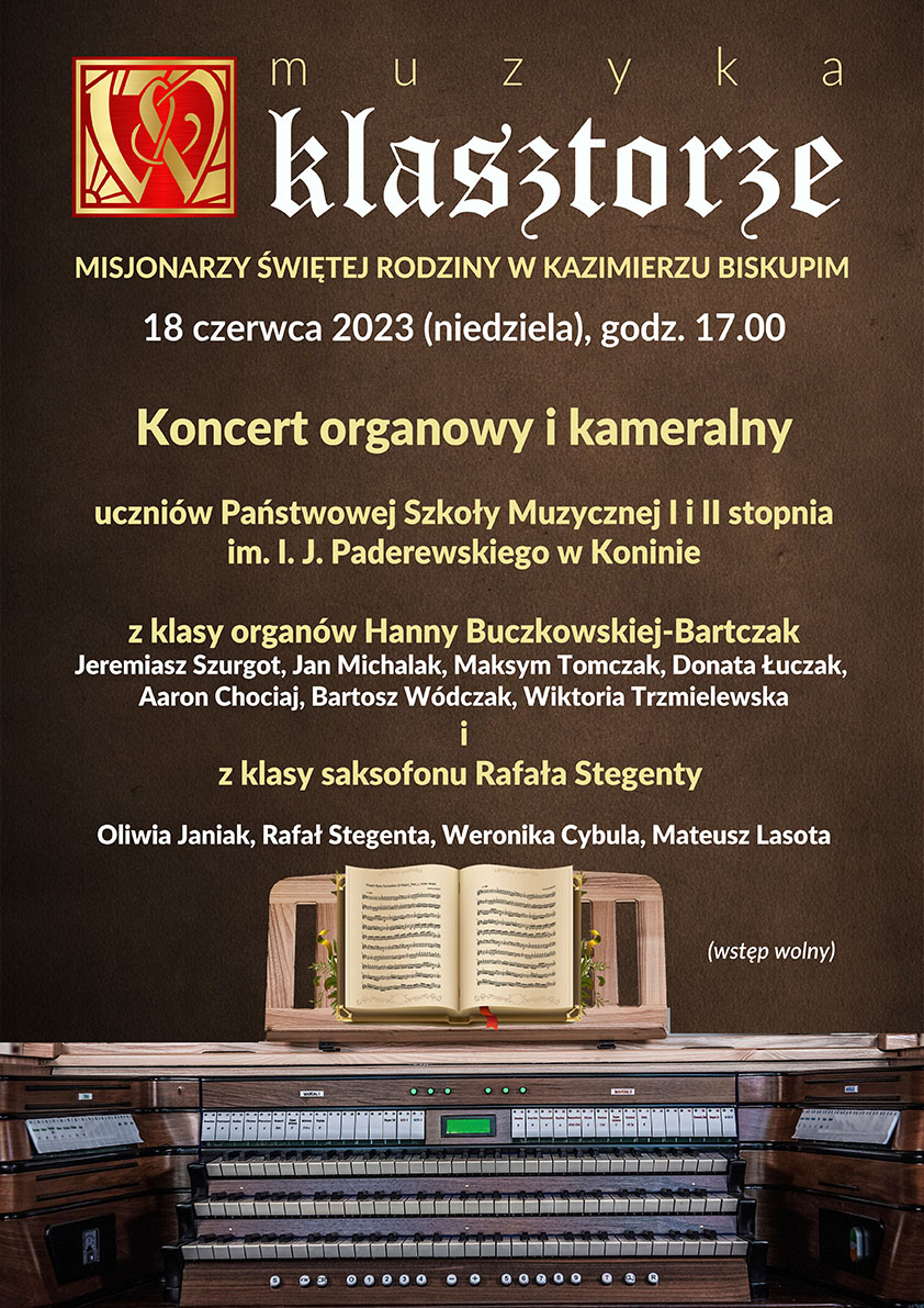 Niedziela, 18 czerwca godz. 17.00. Koncert uczniów konińskiej PSM