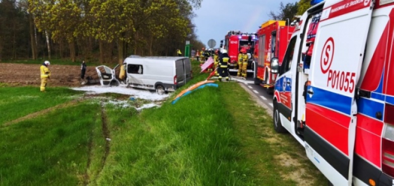 Bus uderzył w przydrożne drzewo