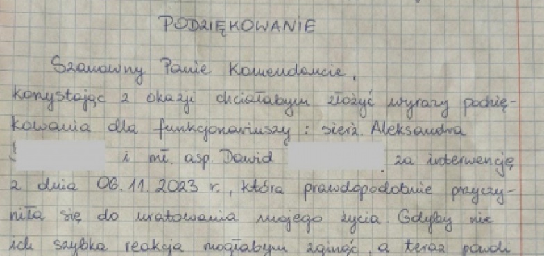 Dzięki pomocy policjantów, mąż nadal ma żonę, a dzieci matkę