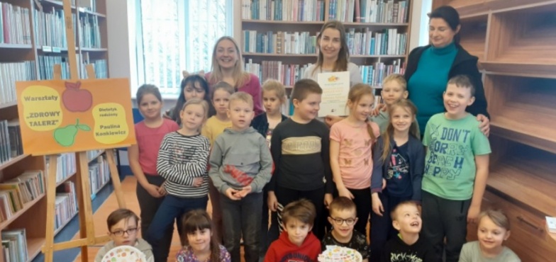 Warsztaty ,,Zdrowy talerz" w bibliotece w Kole