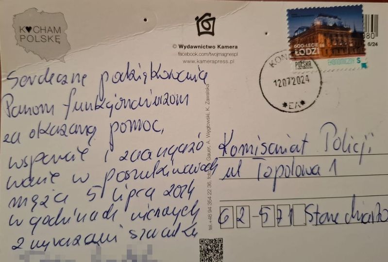 Podziękowania dla policjantów