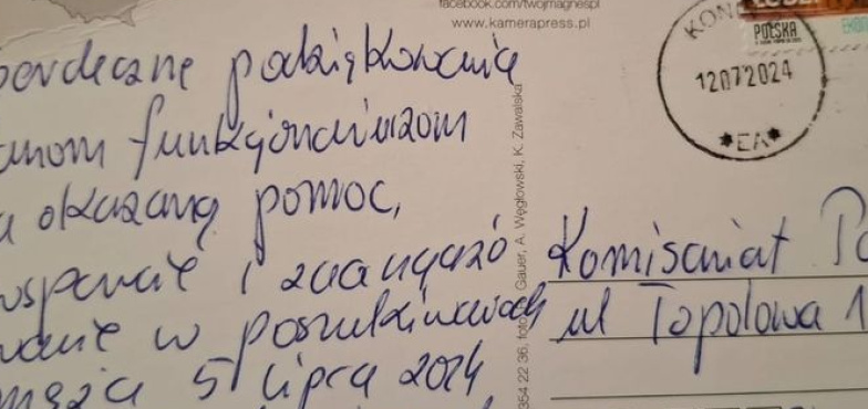 Podziękowania dla policjantów