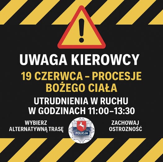 Uwaga kierowcy! Jutro utrudnienia na drogach