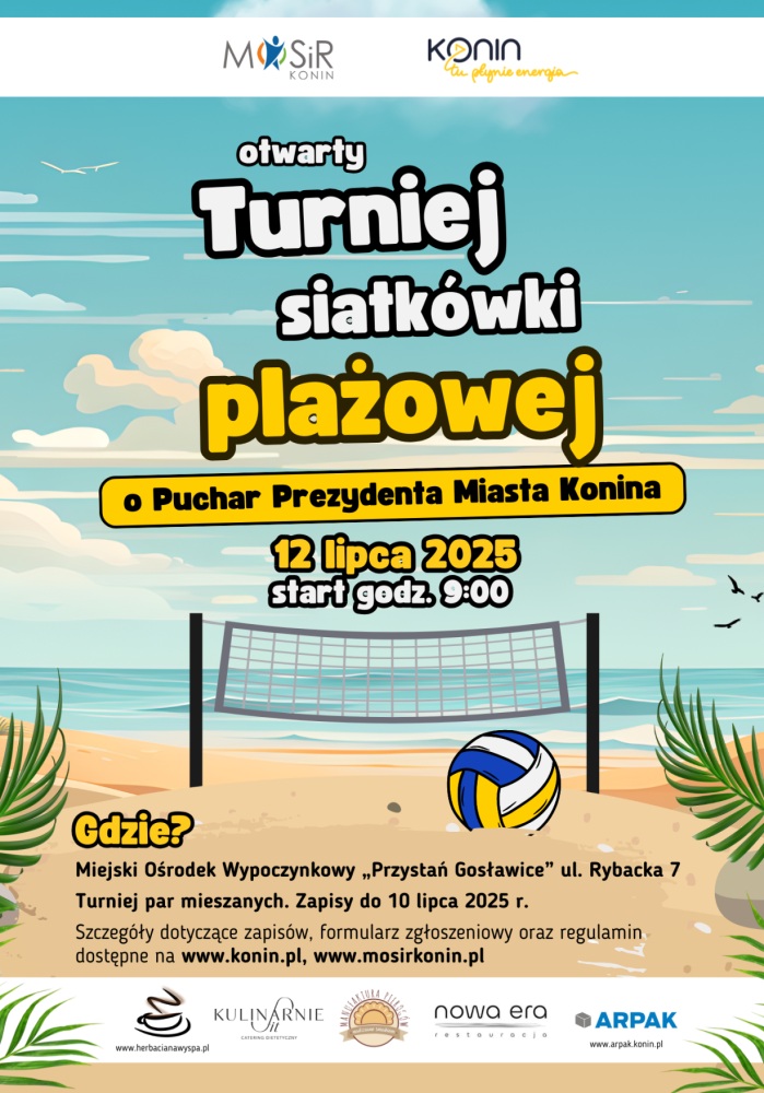 I Turniej Siatkówki Plażowej o Puchar Prezydenta Konin. Zapisy jeszcze trwają