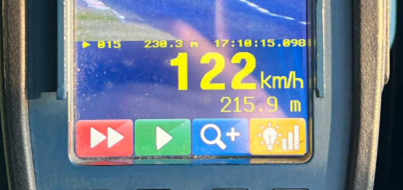 122 km/h w terenie zabudowanym. Mandat i trzy miesiące na piechotę