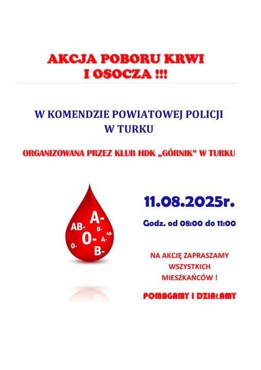 Krwiodawcy mile widziani. Policjanci organizują akcję