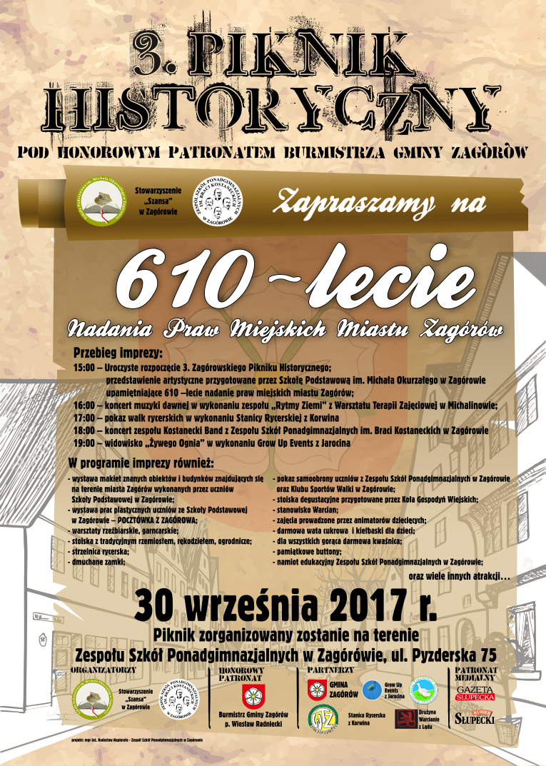 3. Piknik Historyczny w Zagórowie z wieloma atrakcji dla dzieci i dorosłych. Już 30 września