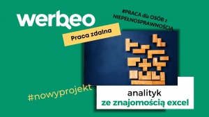 Analityk ze znajomością programu excel osoba z orzeczeniem - praca zdalna