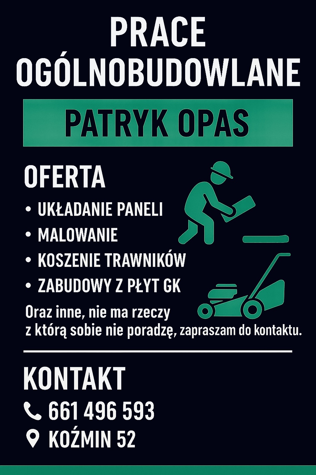 Wykończenia oraz prace ogólnobudowlane