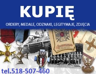 Kupię stare ordery, medale, odznaki, odznaczenia, orzełki