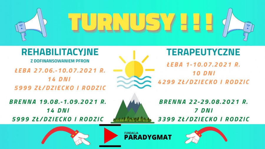 Turnusy rehabilitacyjne i terapeutyczne dla dzieci.